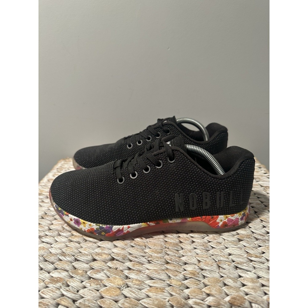 Nobull Impact Daisy Floral Trainer Womens Size 8 Black Running Shoes Sneaker EUC - Picture 5 of 11